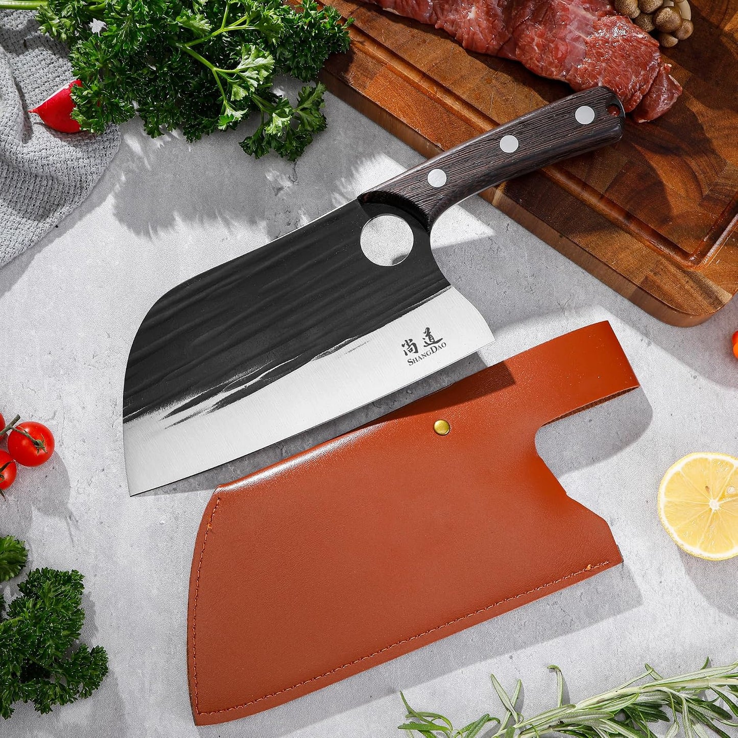 Boning Knives, 6 ″ Viking Boning Knife for Meat Cutting, High-carbon steel Chopper Knife, Forged Blade & Wood Handle, Hand Forged Full Tang Knife