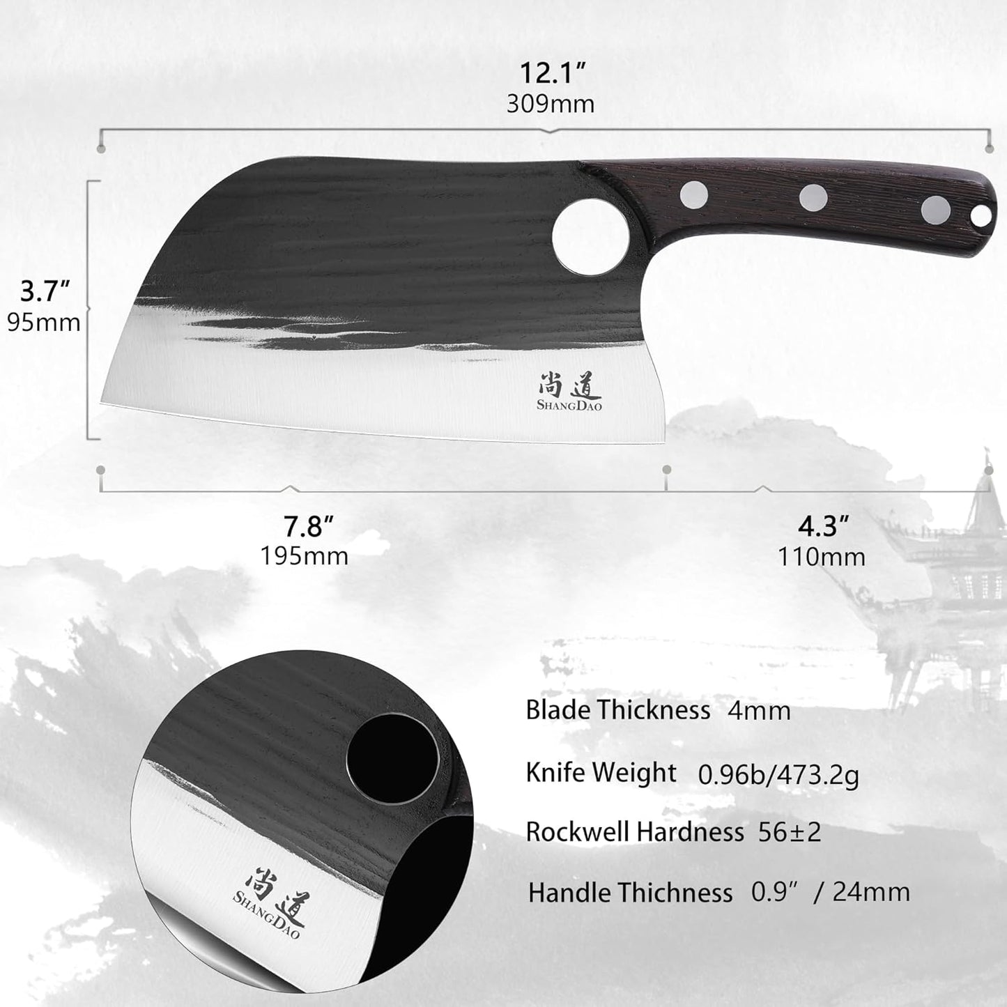 Boning Knives, 6 ″ Viking Boning Knife for Meat Cutting, High-carbon steel Chopper Knife, Forged Blade & Wood Handle, Hand Forged Full Tang Knife