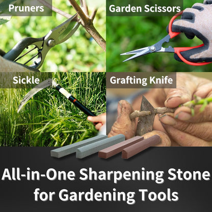 Sharpening Stone Sticks for Pruners and Garden Tools, Whetstone Set Sharpener Tool for Pruning Shears, Garden Scissors, Hedge Clippers, Sickle, Grafting Knife, Made in Japan