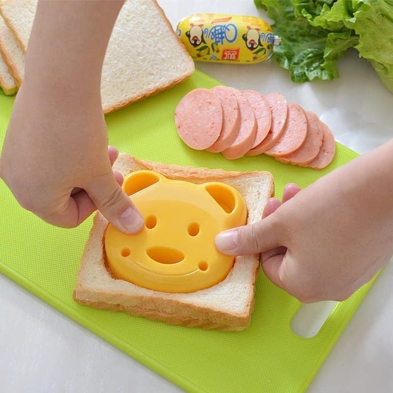 13 Pcs Wooden Kids Kitchen Knife, Kids Knife Set with Gloves Cutting Board Bear Sandwich Cutter Fruit Vegetable Cutters Serrated Edges Plastic Knifes for Real Cooking Kid Safe Knives