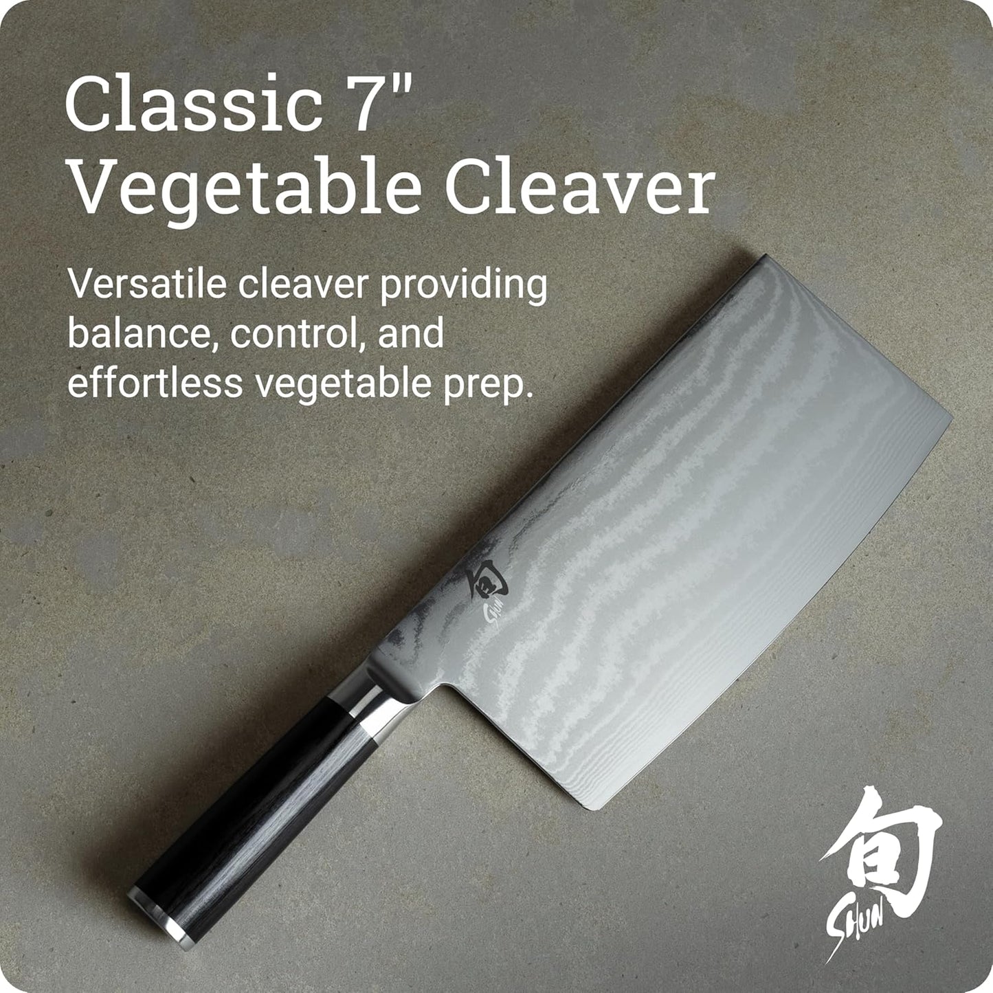 Classic 7" Vegetable Cleaver, Handcrafted Japanese Knife, VG-MAX Core with Damascus Stainless Steel Cladding, Pakkawood Handle, Chinese Cleaver for Processing Large Vegetables