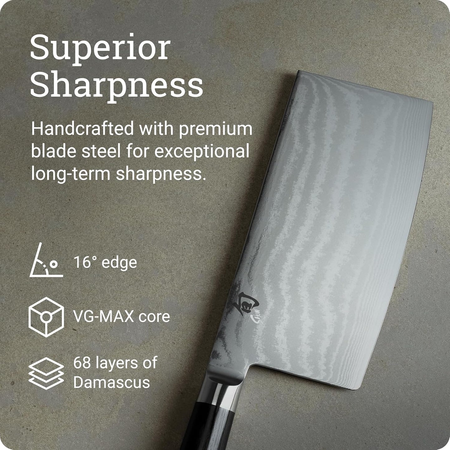 Classic 7" Vegetable Cleaver, Handcrafted Japanese Knife, VG-MAX Core with Damascus Stainless Steel Cladding, Pakkawood Handle, Chinese Cleaver for Processing Large Vegetables