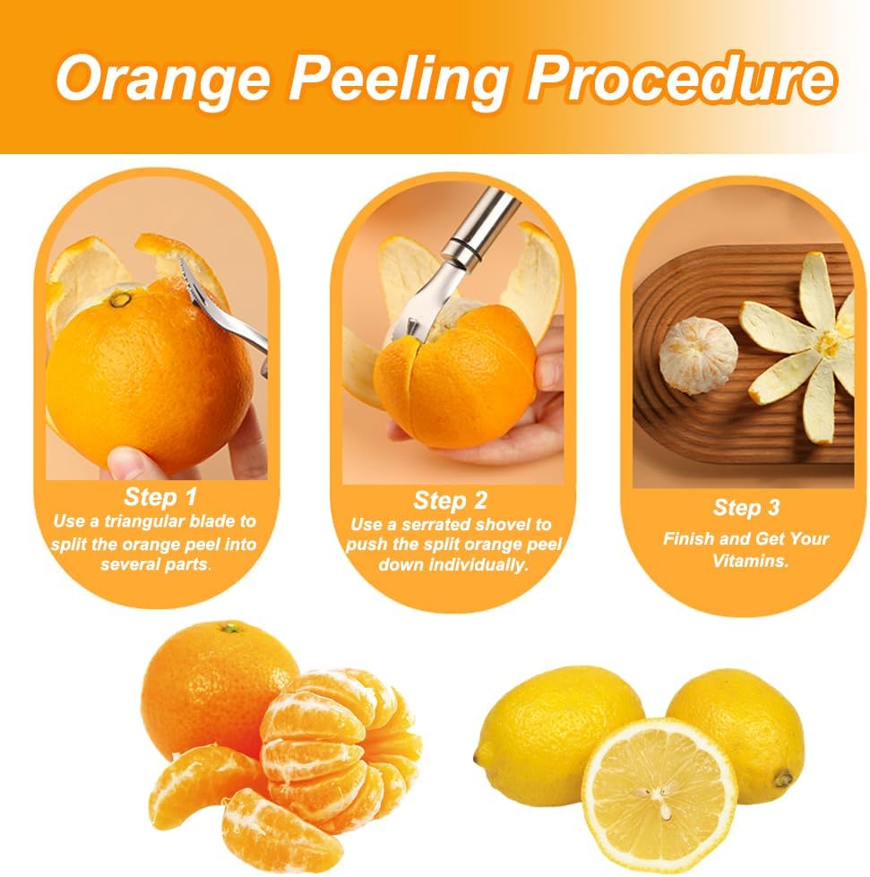 Orange Citrus Peelers 304 Stainless Steel Slicer Cutter Peeler Remover Opener Fruit Tools Kitchen Gadget