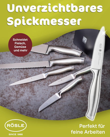 Rösle Basics Line Stainless Steel Serrated Universal Kitchen Knife, 5-inch Blande