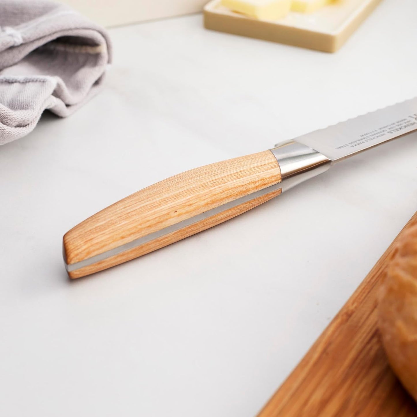 Compass Damascus 8-inch Damascus Bread Knife