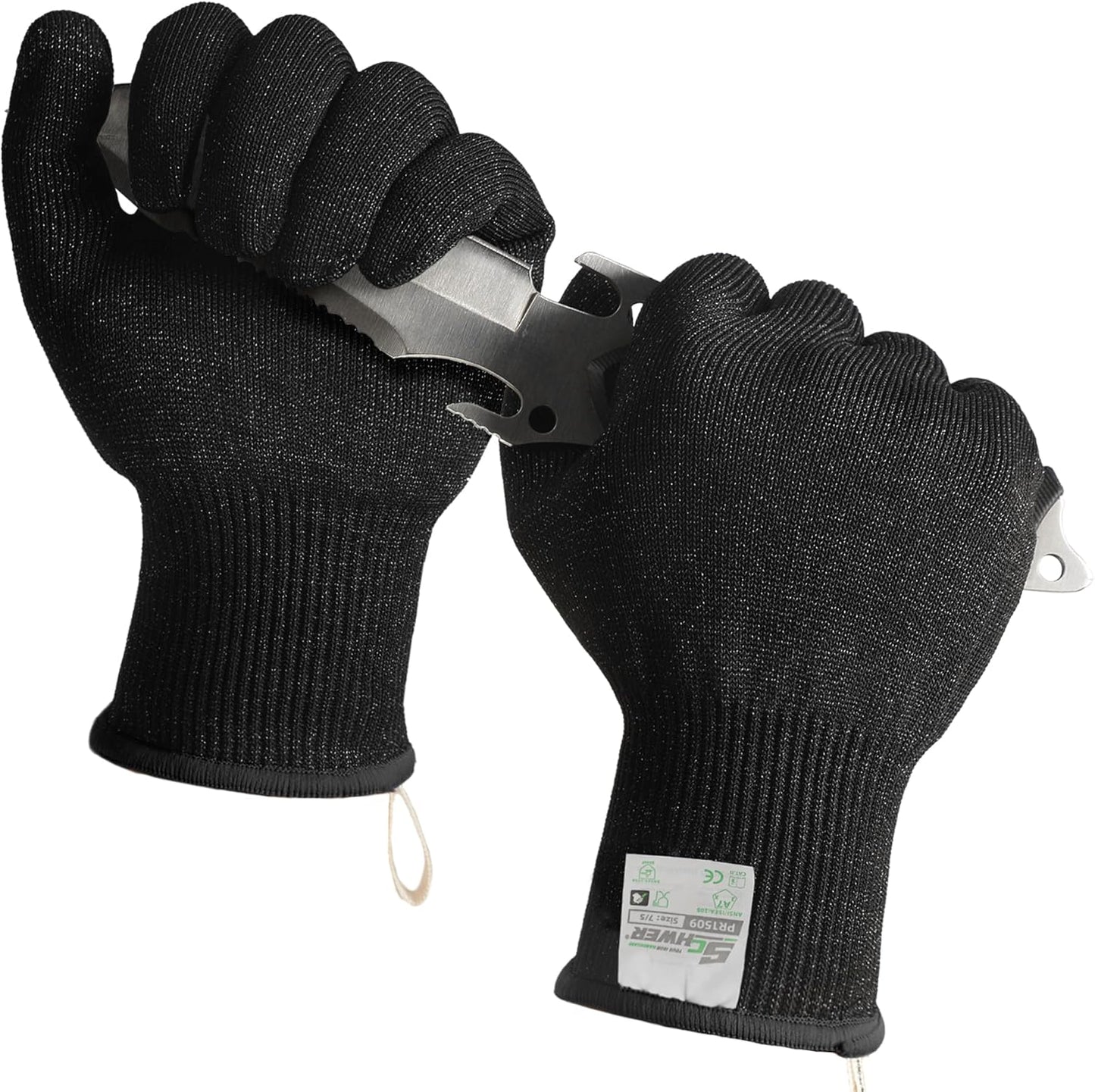 2 Pairs ANSI A7 Cut Resistant Gloves, Mandoline Glove for Kitchen, Breathable & Comfortable, Food Grade Cutting Gloves for Meat Cutting, Fish Processing, Carving, and Shelling, PR1509, M