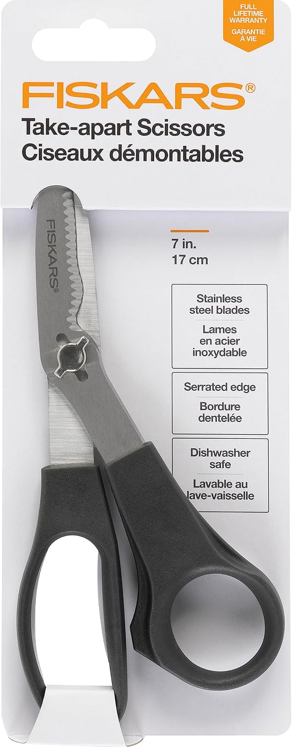 7" Everyday Take-Apart Shears, Multipurpose Scissors, Gray