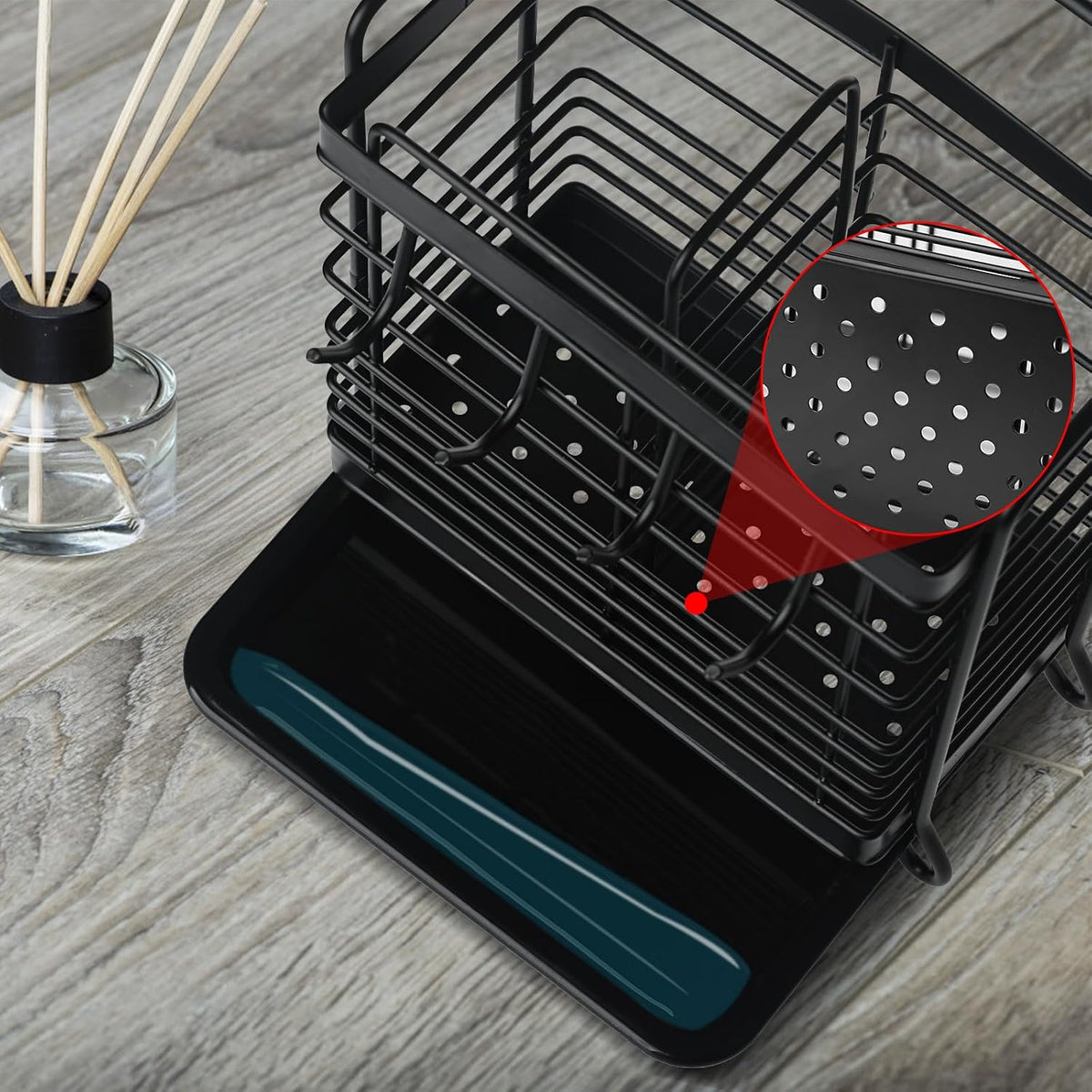 Utensil Holder, Kitchen Utensil Drying Rack with Drain Tray | Stainless Steel, 3 Compartment, Counter Organizer, For Silverware, Cutlery, Flatware, Forks, Knives, Spoons, Chopsticks