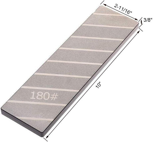 Diamond Flattening Stone Lapping Plate Double-sided Extra Large 10x3 inch (120&180) Grit Diamond Sharpening Plate Fixing Stone Flattener