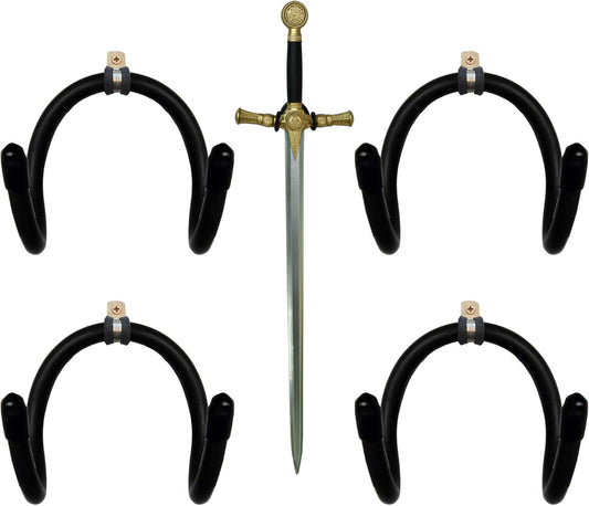 MINI Adjustable Sword Wall Hook Display Hanger Wall Mount for Sword ,Dagger ,Axe,KeyBlade, Shield etc- Vertical or Horizontal Display-4/PK