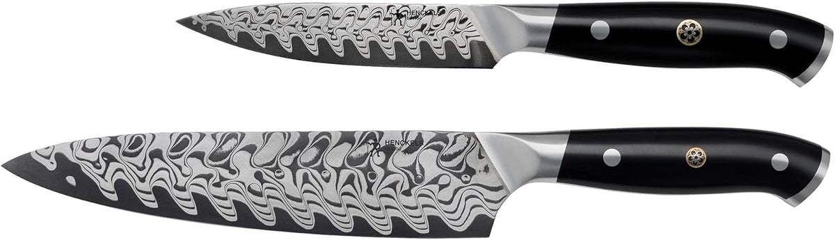 Compass Damascus 6-pc Magnetic Easel Damascus Knife Set