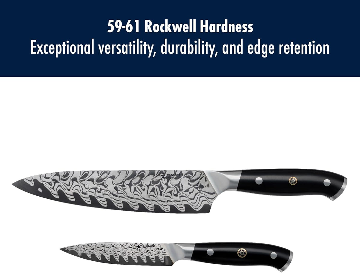 Compass Damascus 6-pc Magnetic Easel Damascus Knife Set