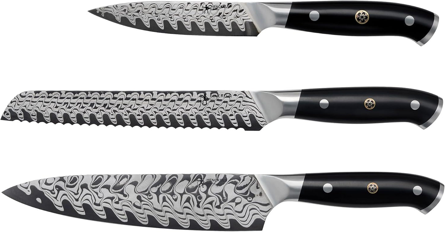 Compass Damascus 6-pc Magnetic Easel Damascus Knife Set