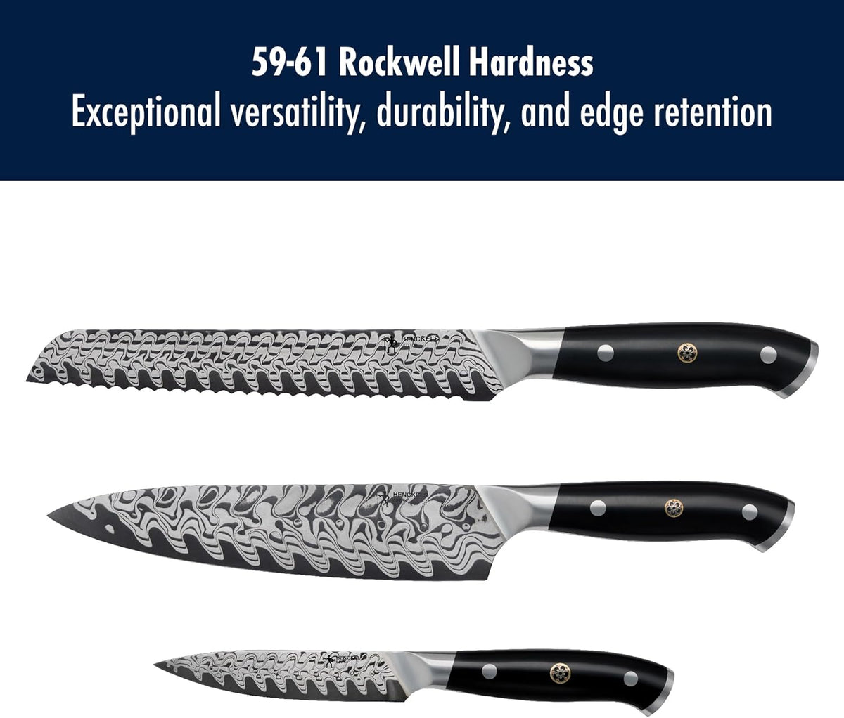 Compass Damascus 6-pc Magnetic Easel Damascus Knife Set