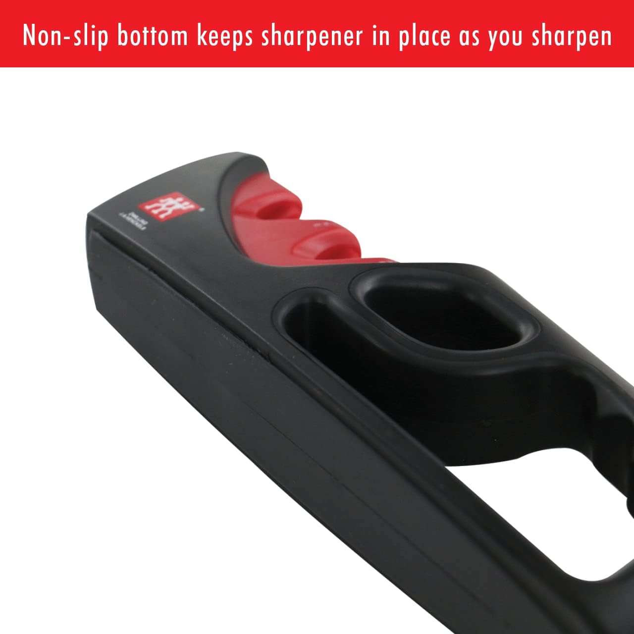 4-Stage Ultra-Sharp Knife Sharpener & Scissor Sharpener | Restores Ultra-Sharp Blades in Seconds. For Western & Asian Style Blades. Easy to Use, Safe No Slip Base