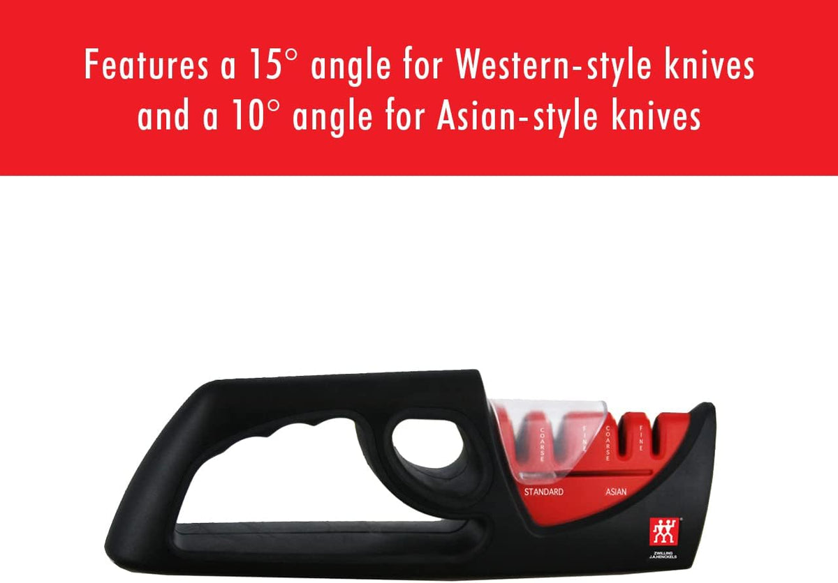 4-Stage Ultra-Sharp Knife Sharpener & Scissor Sharpener | Restores Ultra-Sharp Blades in Seconds. For Western & Asian Style Blades. Easy to Use, Safe No Slip Base