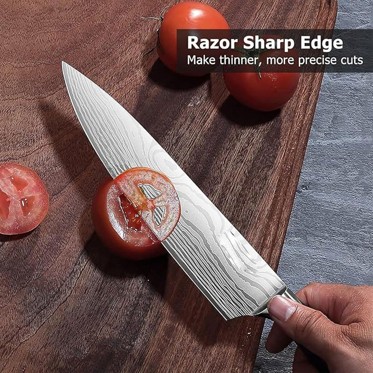 7" Nakiri Knife, High Carbon Stainless Steel Vegetable Cleaver | Razor-sharp multipurpose blade for meat & veggies, non-slip handle, premium gift box, perfect housewarming gift