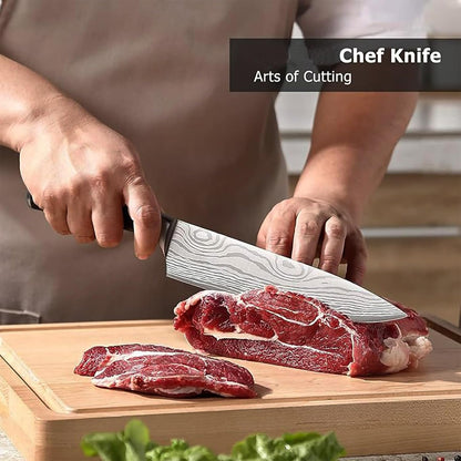 7" Nakiri Knife, High Carbon Stainless Steel Vegetable Cleaver | Razor-sharp multipurpose blade for meat & veggies, non-slip handle, premium gift box, perfect housewarming gift