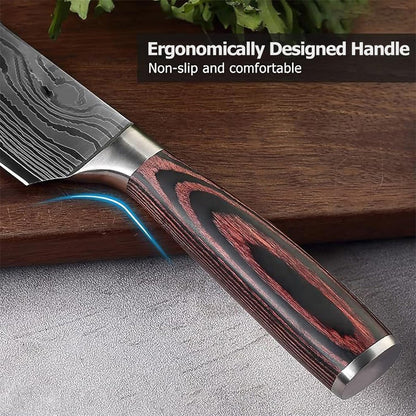 7" Nakiri Knife, High Carbon Stainless Steel Vegetable Cleaver | Razor-sharp multipurpose blade for meat & veggies, non-slip handle, premium gift box, perfect housewarming gift