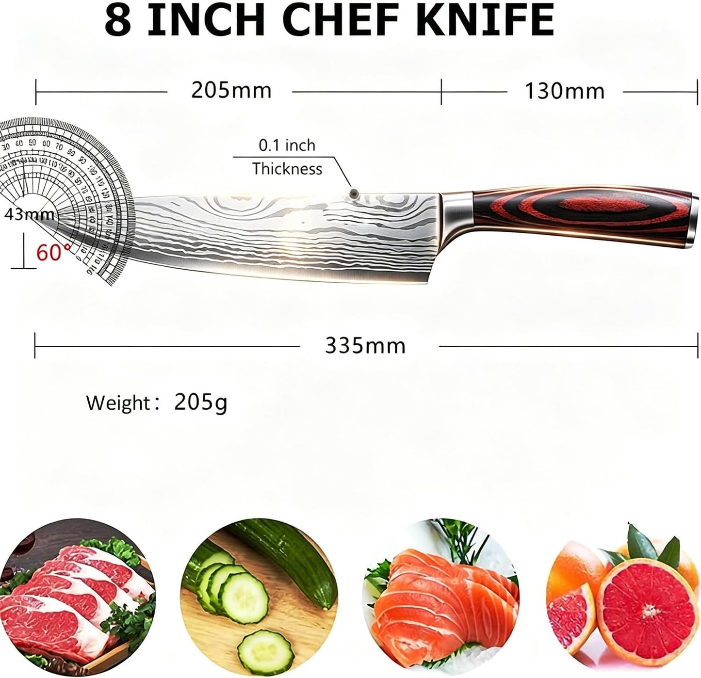 7" Nakiri Knife, High Carbon Stainless Steel Vegetable Cleaver | Razor-sharp multipurpose blade for meat & veggies, non-slip handle, premium gift box, perfect housewarming gift