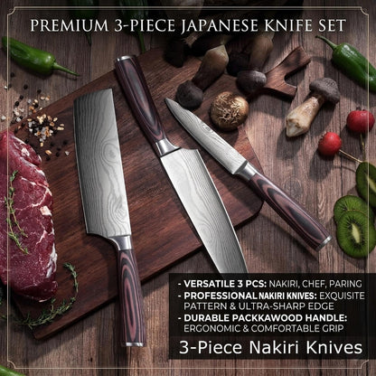 7" Nakiri Knife, High Carbon Stainless Steel Vegetable Cleaver | Razor-sharp multipurpose blade for meat & veggies, non-slip handle, premium gift box, perfect housewarming gift