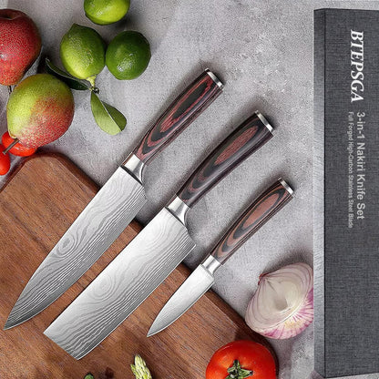 7" Nakiri Knife, High Carbon Stainless Steel Vegetable Cleaver | Razor-sharp multipurpose blade for meat & veggies, non-slip handle, premium gift box, perfect housewarming gift