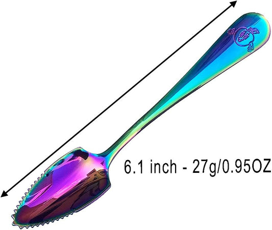 4 Pack 4 Colors Grapefruit Spoons fruit Knife， 6.1 inch Metal Stainless Steel rainbow Grapefruit Spoons fruit knife set of 4