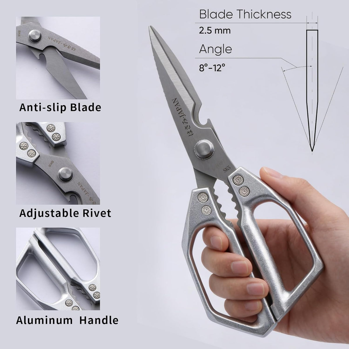 Kitchen Scissors for Food, Heavy Duty Kitchen Shears All Purpose, Japanese Poultry Shears, Meat Cutting Scissors, Chicken Scissor, Cooking Gifts for Men Women