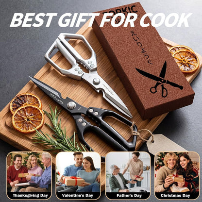 Kitchen Scissors for Food, Heavy Duty Kitchen Shears All Purpose, Japanese Poultry Shears, Meat Cutting Scissors, Chicken Scissor, Cooking Gifts for Men Women