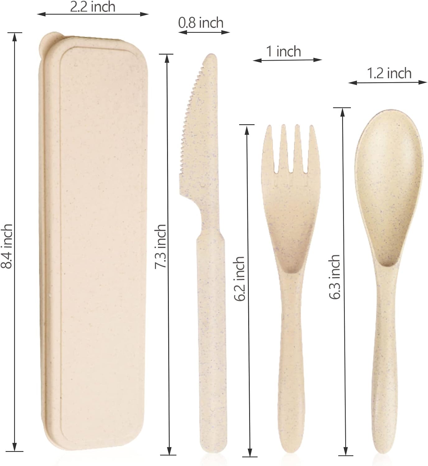 Reusable Travel Utensils Set with Case, Pink Wheat Straw Portable Knife Fork Spoons Tableware, Eco-Friendly BPA Free Cutlery for Kids and Adults as Travel Picnic Camping Utensils