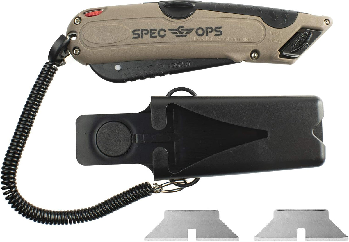 Tools Safety Knife Box Cutter, Self-Retracting Utility Knife for Warehouse & Cardboard Cutting with Holster and Lanyard