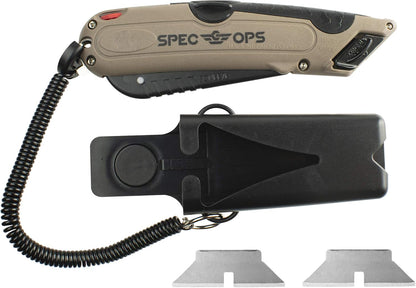 Tools Safety Knife Box Cutter, Self-Retracting Utility Knife for Warehouse & Cardboard Cutting with Holster and Lanyard