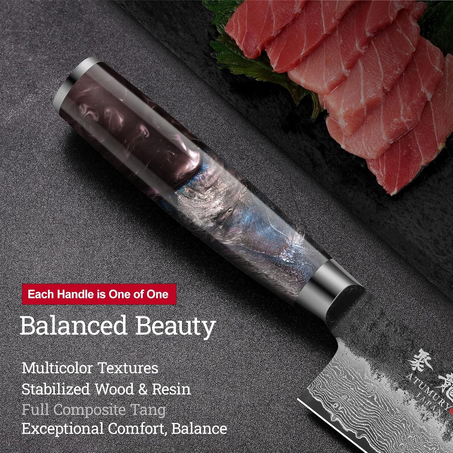 7 Inch Japanese Damascus Santoku Knife, VG10 Steel Forged | Kurouchi Forged Finish, Slice • Dice • Mince, Wide Blade Versatility, Leather Sheath Included, Premium Gift Box