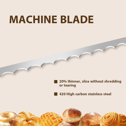 Sourdough Bread Knife,16" Wooden Sourdough Bread Slicer | Bow design with serrated stainless steel blade and beech wood handle; cuts even slices of sourdough, bagels and baguettes