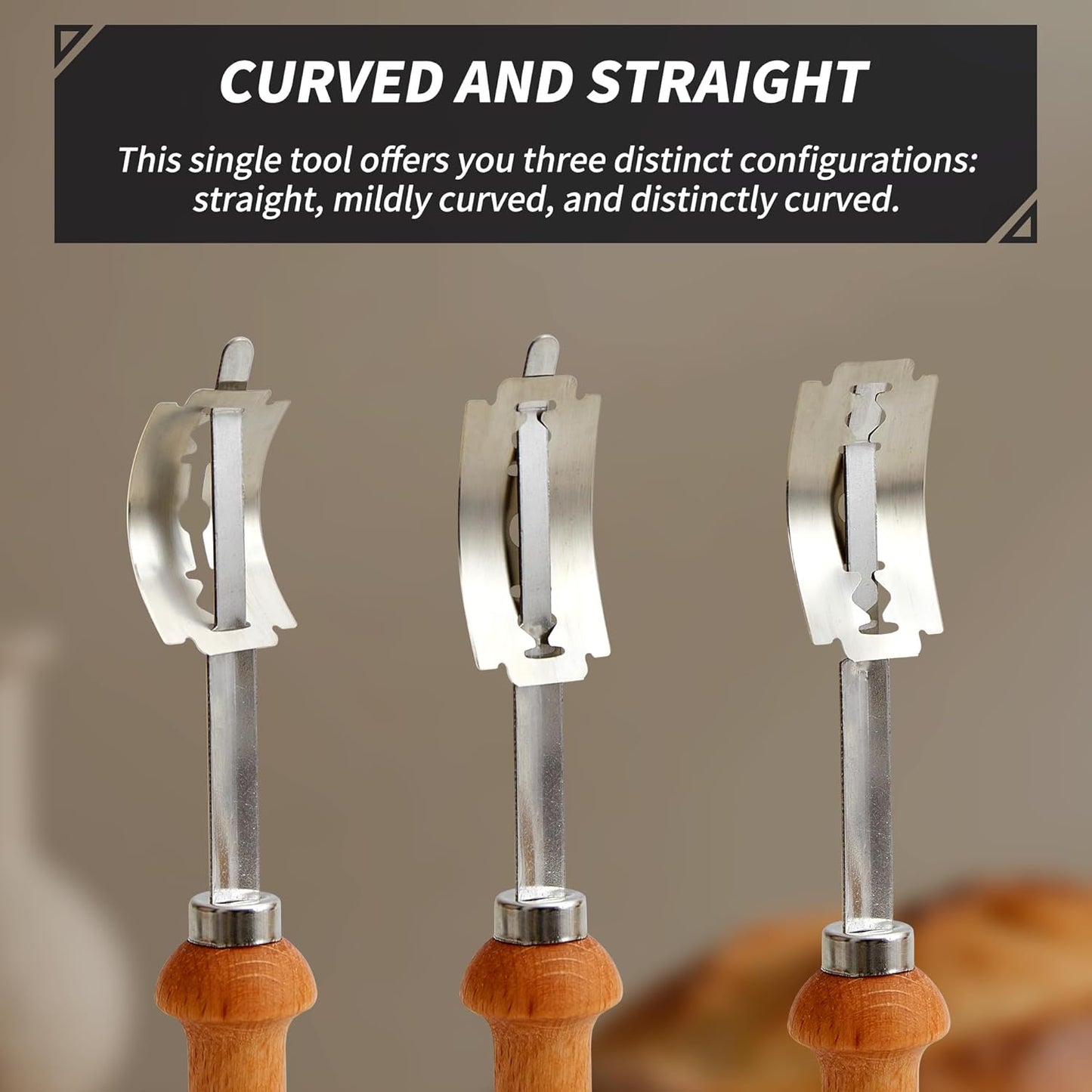 Bread Lame Sourdough Scoring Tool - Dough Scorer Cutter Knife with 10 Stainless Steel Razor Blades, Finger Sleeves and Protective Cover, Essential Baking Supplies for French Baguttes & Homemade Bread