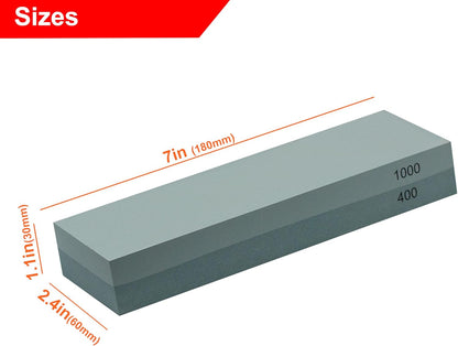 Knife Sharpening Stone 240/800 Grit 2 Sided Sharpener Whetstone,Professional Wetstone for Kitchen Knives Sharpener with Non-Slip Rubber,Orange Color Box Package