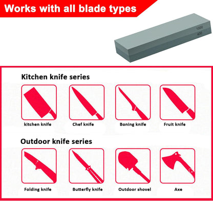 Knife Sharpening Stone 240/800 Grit 2 Sided Sharpener Whetstone,Professional Wetstone for Kitchen Knives Sharpener with Non-Slip Rubber,Orange Color Box Package