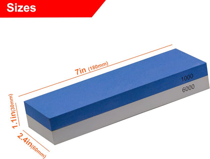 Knife Sharpening Stone 240/800 Grit 2 Sided Sharpener Whetstone,Professional Wetstone for Kitchen Knives Sharpener with Non-Slip Rubber,Orange Color Box Package