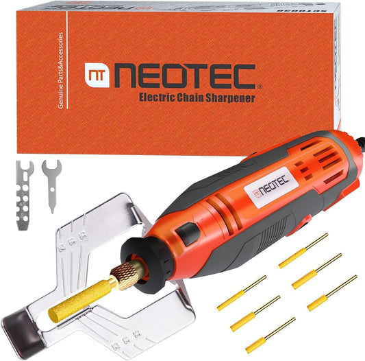 Electric Chainsaw Sharpener Kit On-Saw Quick Sharpening Tool with Angle Guide 6 Titanium Diamond Bits Restores Dull Chains in Minutes for Forestry Professionals and DIY Yard Work