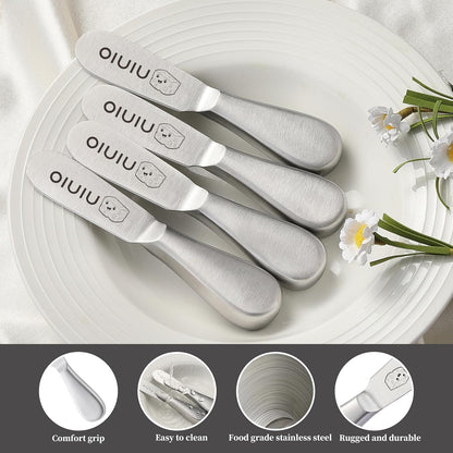 Butter Knife Spreader, Stainless Steel Butter Cheese Sandwich Spreader Knife, Spreaders for Butter, Cheese, Sandwhich, Peanut, Jam (Unique Pattern)