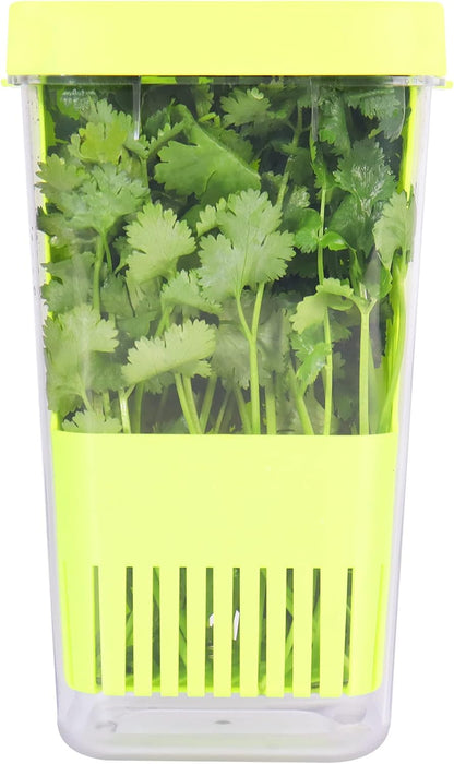 Herb Keeper Set: 3 Pack Herb Saver+1 Pack Herb Scissors+2 Pack Herb Stripper, BPA-Free Plastic Herb Container for Cilantro, Mint & Asparagus, Keeps Fresh Herbs for 3 Times Longer
