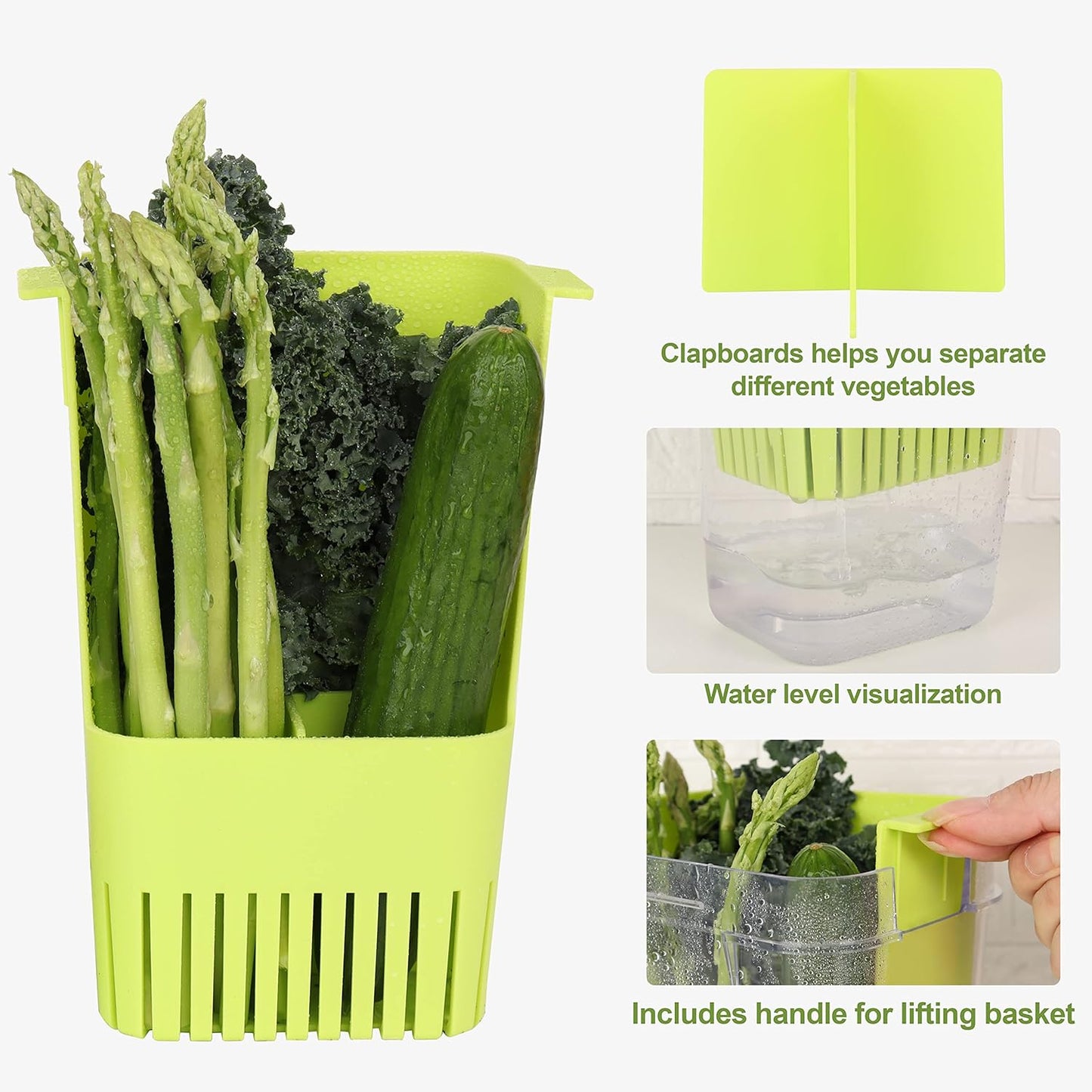 Herb Keeper Set: 3 Pack Herb Saver+1 Pack Herb Scissors+2 Pack Herb Stripper, BPA-Free Plastic Herb Container for Cilantro, Mint & Asparagus, Keeps Fresh Herbs for 3 Times Longer
