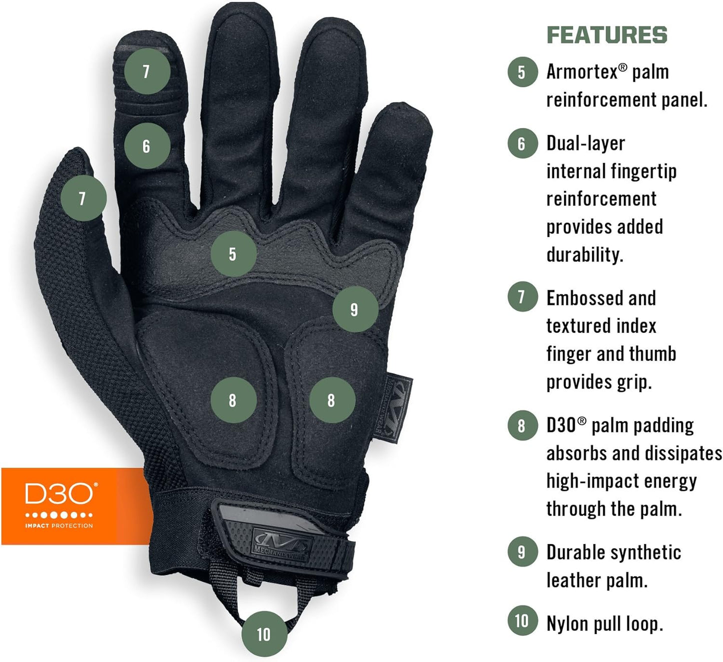 M-Pact Covert Tactical Gloves, Large, Black | Touchscreen-Capable Safety Gloves with Impact Protection, Vibration Absorption & a Secure Fit for Men