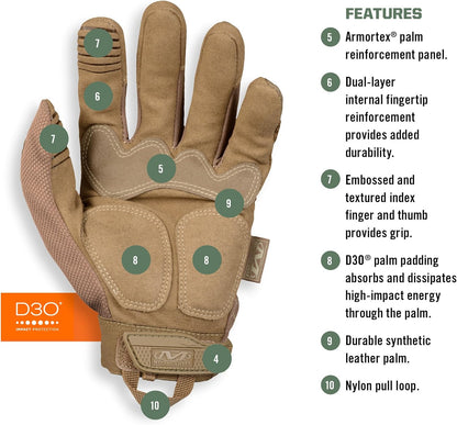 M-Pact Covert Tactical Gloves, Large, Black | Touchscreen-Capable Safety Gloves with Impact Protection, Vibration Absorption & a Secure Fit for Men