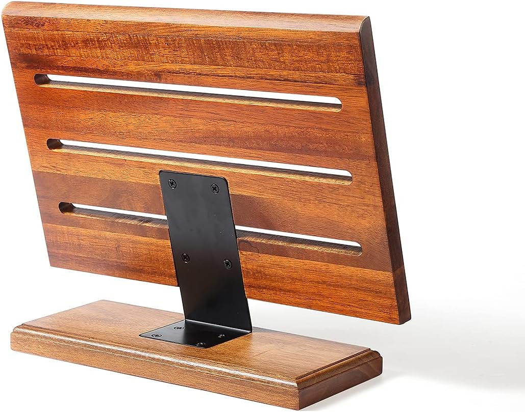 12.5-Inch Acacia Wood Countertop Magnetic Knife Holder | 1200 Gauss Magnetic Core, Double-Sided Knife Storage, Fine-Sanded Wood Grain, Anti-Slip Base