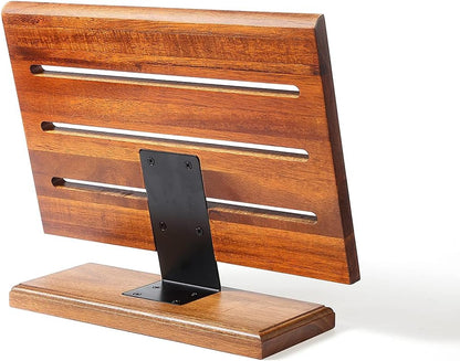 12.5-Inch Acacia Wood Countertop Magnetic Knife Holder | 1200 Gauss Magnetic Core, Double-Sided Knife Storage, Fine-Sanded Wood Grain, Anti-Slip Base