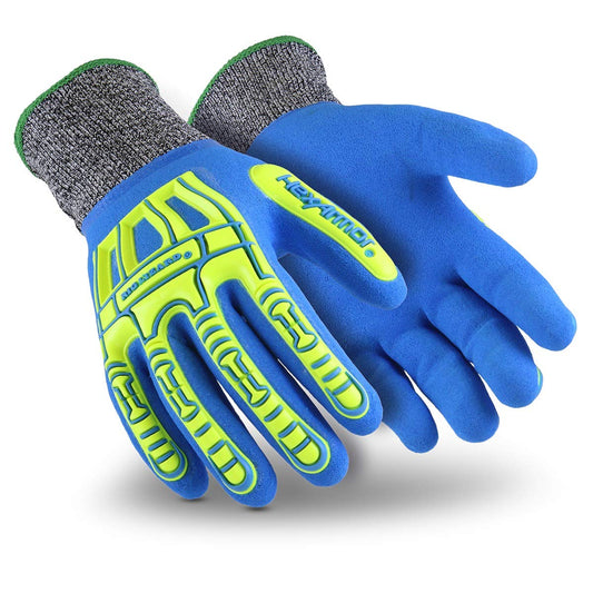 Cut and Fluid Resistant Impact Protection Nitrile Palm Work Gloves | Rig Lizard® Series 7102 | Small