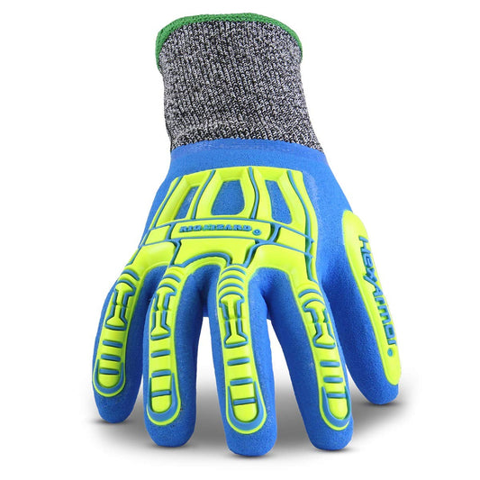 Cut and Fluid Resistant Impact Protection Nitrile Palm Work Gloves | Rig Lizard® Series 7102 | Small
