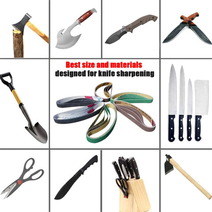 24 Pcs 1/2" x 12" Replacement Belt Kit for Work Sharp Original Knife & Tool Sharpener and Combo Knife Sharpener (WSKTS & WSKTS-KT) - 80/120/240/400/1000/1200 Grits.