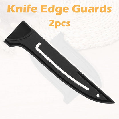 2 Pcs PP Safety Knife Cover Sleeves Plastic Kitchen Knife Sheath for 6" Boning Knives Blade Protector Universal Knives Guard for Kitchen (Black)